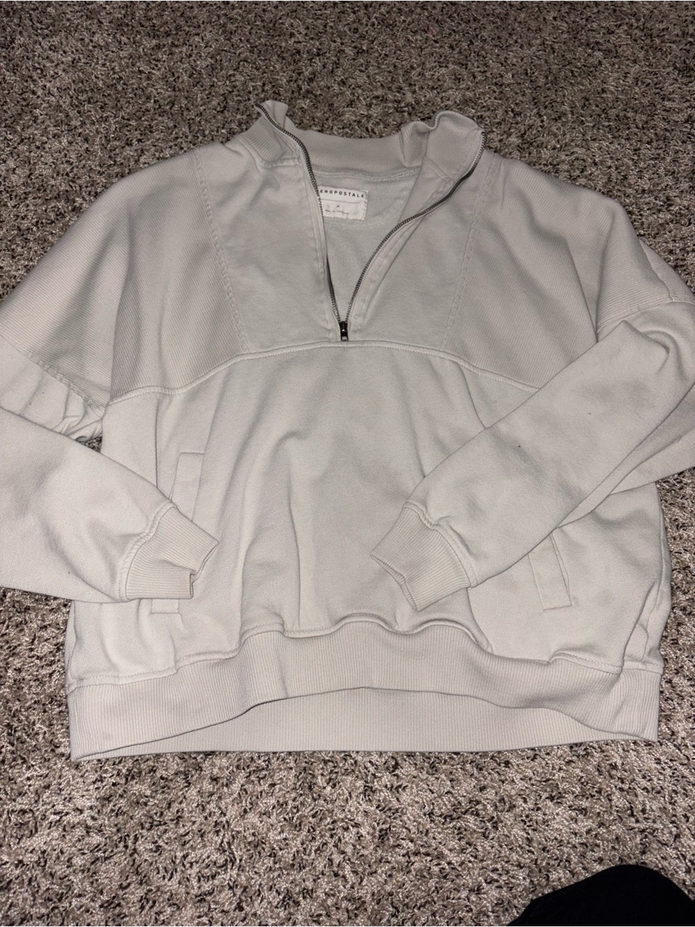 Aeropostale Light Gray Half-Zip Pullover